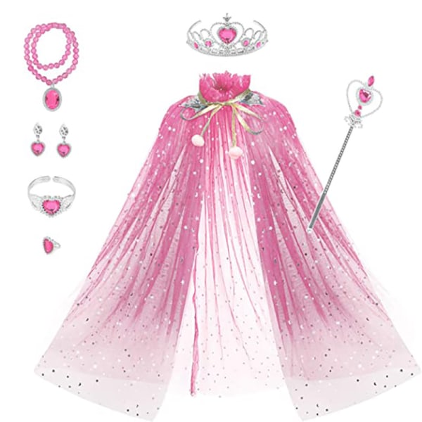 Ice and Snow Crown Magic Stick Halsband höljd Princess Set rose One size shawl defaults to 80cm