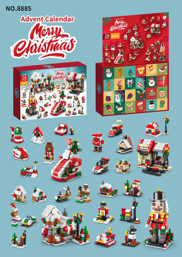 Jul 24 Countdown Toy Små partiklar Byggblock Blind Box Christmas Nutcracker child