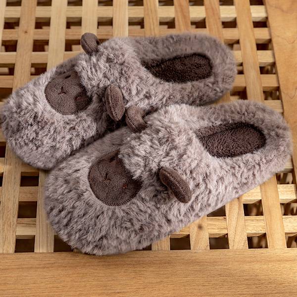 Bomulls tofflor Dam vinter inomhus hem par 2023 nya skor brown 34-35