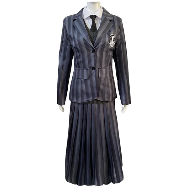 Onsdag Addams Cosplay Set Skoluniform Festdräkt M
