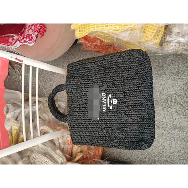 Internet kändis gräs vävd väska, handväska strandväska daglig väska Color 10 30*23cm