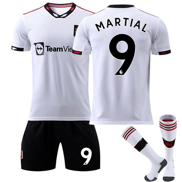 Ny säsong 22-23 Manchester United fotbollströja borta MARTIAL 9 Kids 18(100-110CM)