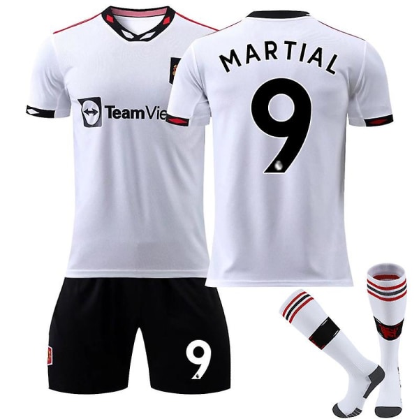 Säsong 22-23 Manchester United bortafotbollsträning i tröjadräkt Martial NO.9 Kids 28(150-160CM)