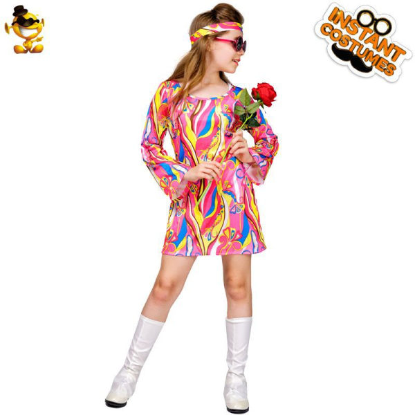Cosplay flickor retro Hippie kostymer disco scenframträdande S