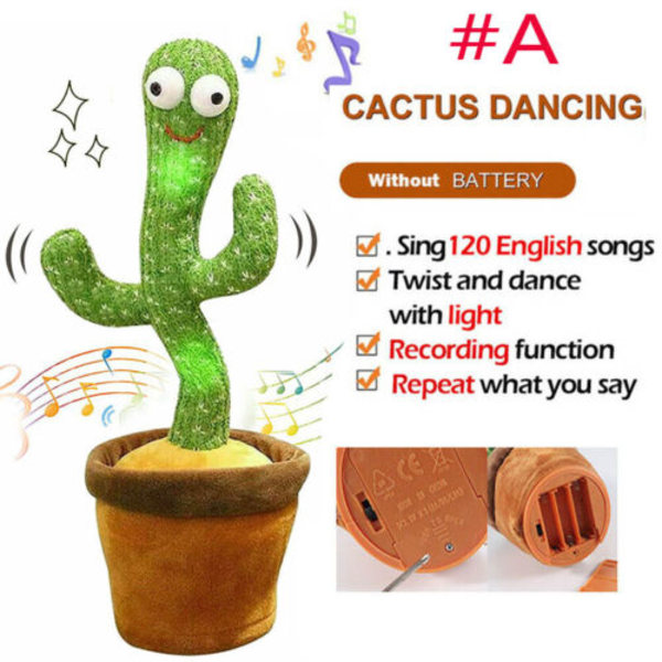 Dansande kaktus plyschleksak Sjungande inspelning för att lära dig prata present A