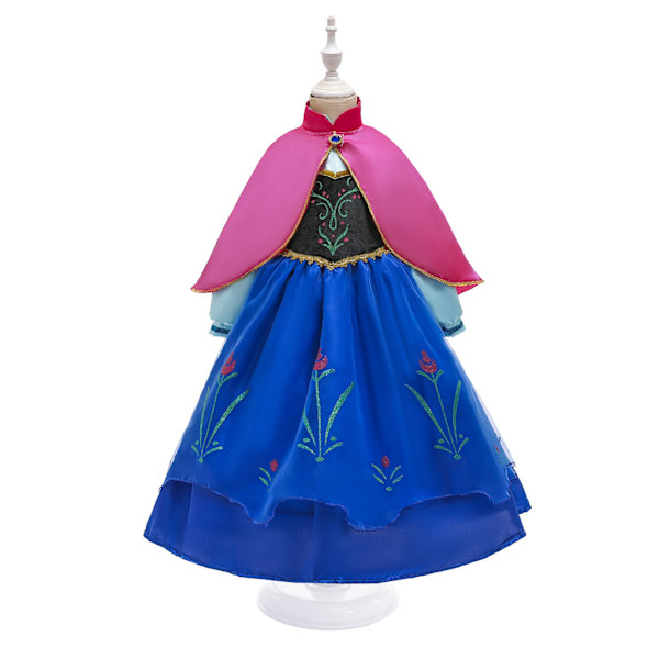 Barn Prinsessan Anna Cosplay Kostym Jul Fancy Dress Outfit 130 cm