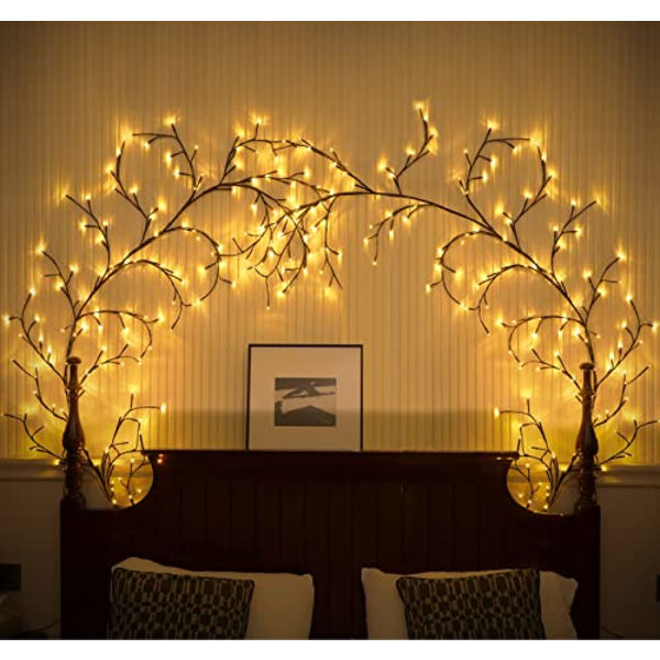 belyst Willow Vine Tree Lights med Plug 144 LEDs EU-kontakt warm light