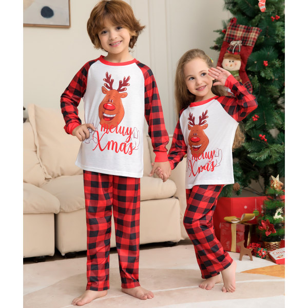 Barn Vuxen Familj Matchande julpyjamas Elf Nightwear dog-L