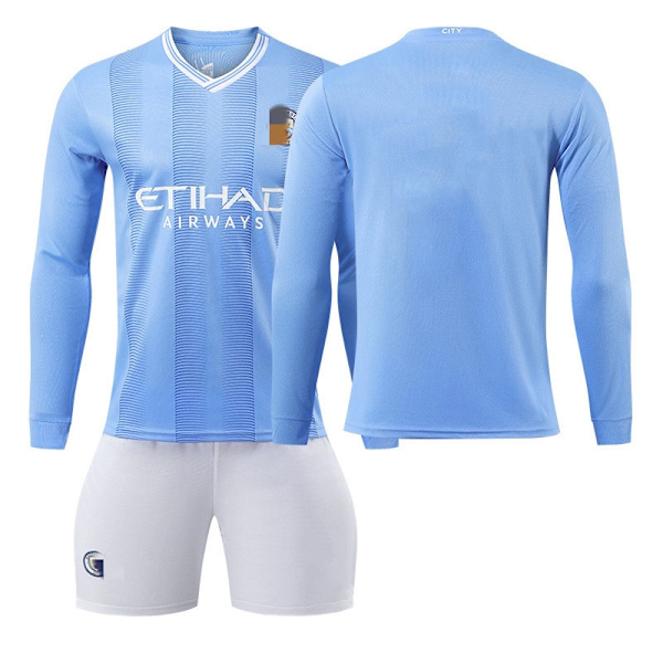 24 Manchester City hemma fotbollströja för vuxna sätter höstvintern 165-175cm No number M#No socks