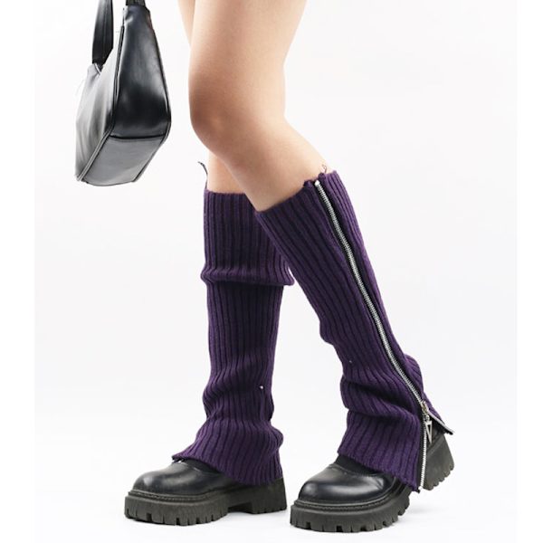 Stapla upp strumpor varma benstrumpor kalvstrumpor varma ankel höstvinter purple 3pcs