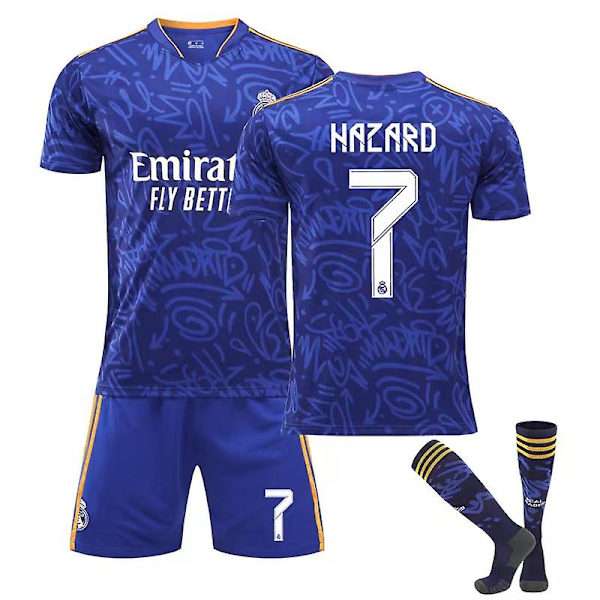 Real Madrid Borta Kungliga Fotbollsdräkter Fotbollströja T-shirt 22/23 7Hazard 26(140-150CM)