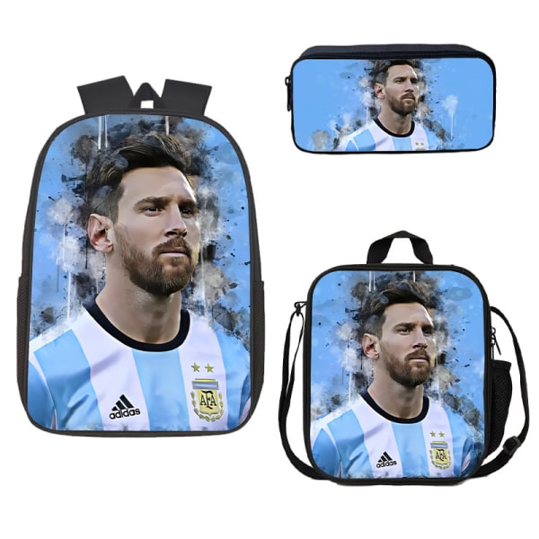 Fotbolls-VM studentryggsäck Messi-väska söt datorväska style11 1 set