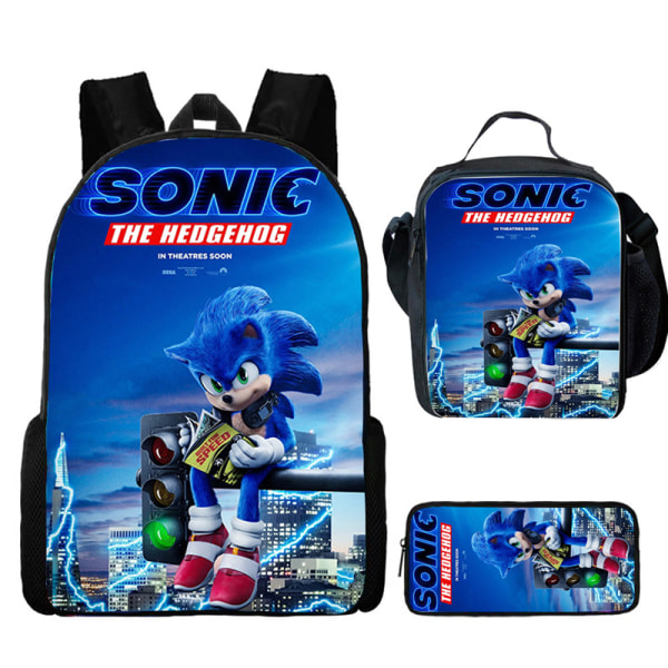 Anime Sonic ryggsäck Student ryggsäck Cartoon anime kid ryggsäck Sonic backpack