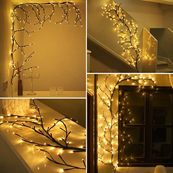 belyst Willow Vine Tree Lights med Plug 144 LEDs EU-kontakt warm light