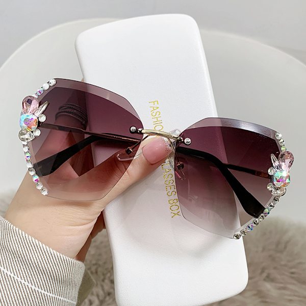 Rhinestone solglasögon Ramlösa solglasögon 10