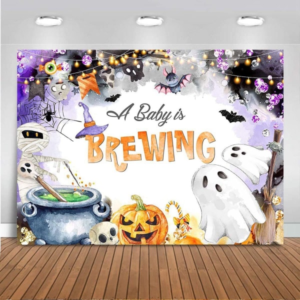 Halloween Banner Pumpa Bat Banner Blod Hand Bakgrund Tyg Style a29 Width 120 * Height 70cm