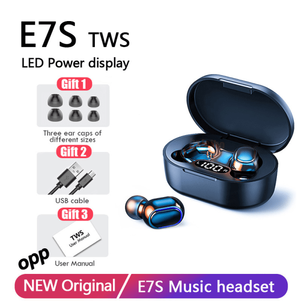 Mini TWS True Wireless 5.0 Bluetooth In Ear Macaron A7S öronproppar yellow E7S