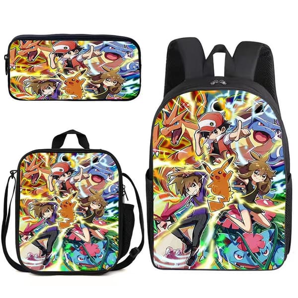 Student Barn Ryggsäck Pocket Monster Väska Söt skolväska Sonic backpack 1 set