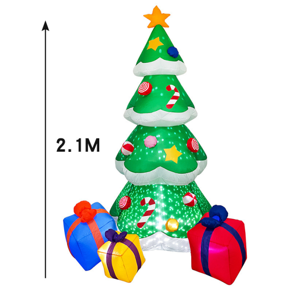 Jul uppblåsbar snögubbe Santa Claus gårdsdekorationer style 8 2.1m EU