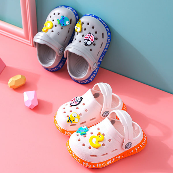 Baby Walking Cartoon Baotou Hole Shoes Soft Sole Beach Length inside17.5cm 29#grey