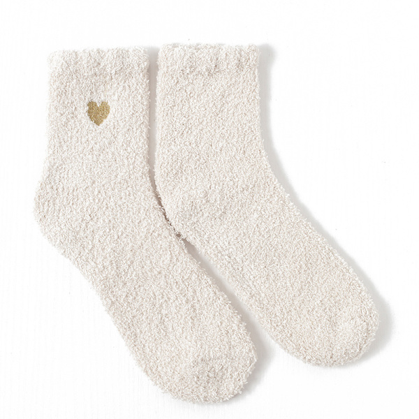 Tjocka strumpor för vintervärme och förtjockade sovstrumpor för kvinnor white 1 pair