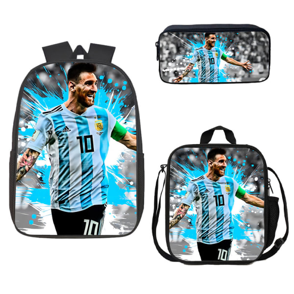 Fotbolls-VM studentryggsäck Messi-väska söt datorväska style12 1 set