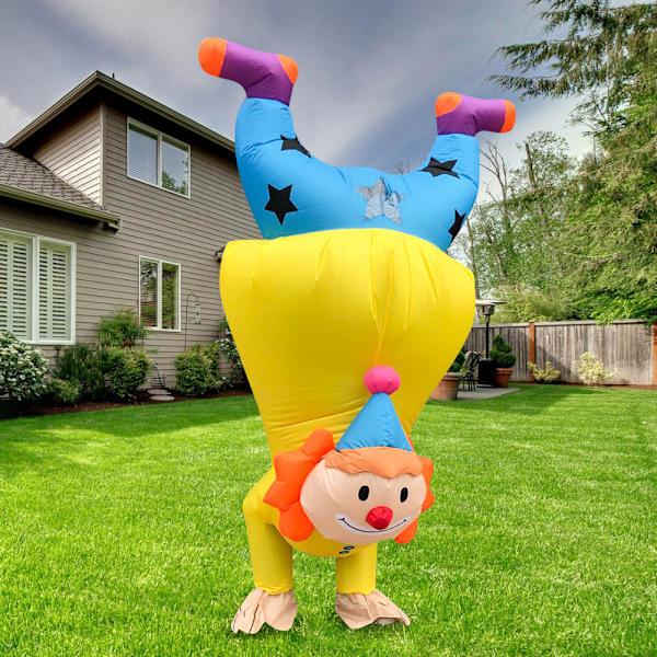 Inverterad clown uppblåsbar kostym Halloween Tyrannosaurus Rex Rolig 150-190cm adult