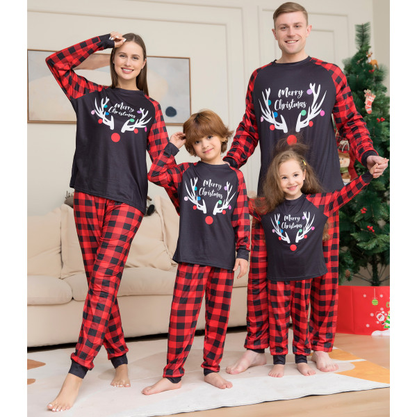 Barn Vuxen Familj Matchande julpyjamas Elf Nightwear Kid-13Y