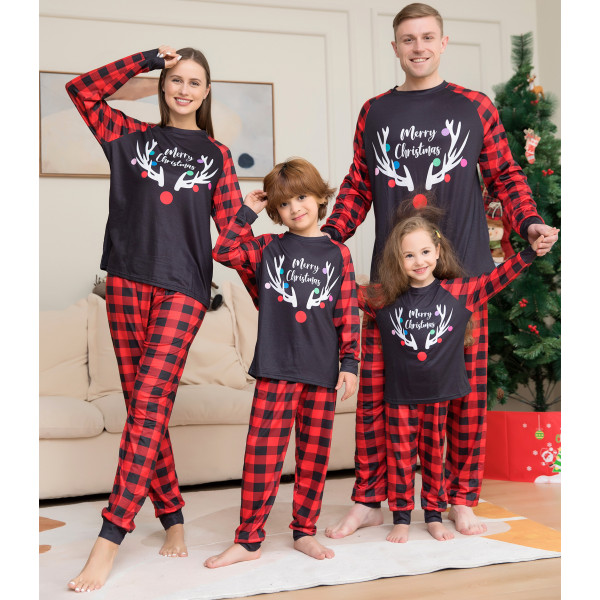 Barn Vuxen Familj Matchande julpyjamas Elf Nightwear Kid-7Y