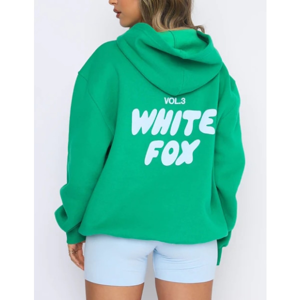 Varm tröja 2- set bokstaven VOL.3 WHITE Fox New Top Hoodies green L#