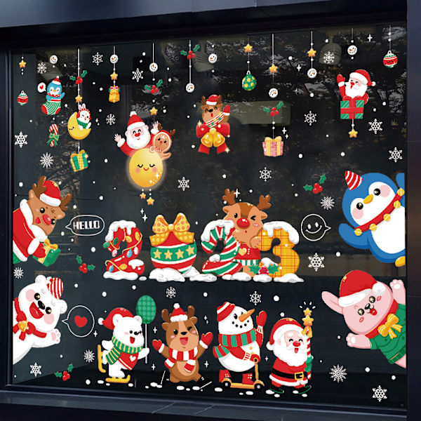 Juldekorativa klistermärken Fönsterdekoration Santa Snowman A