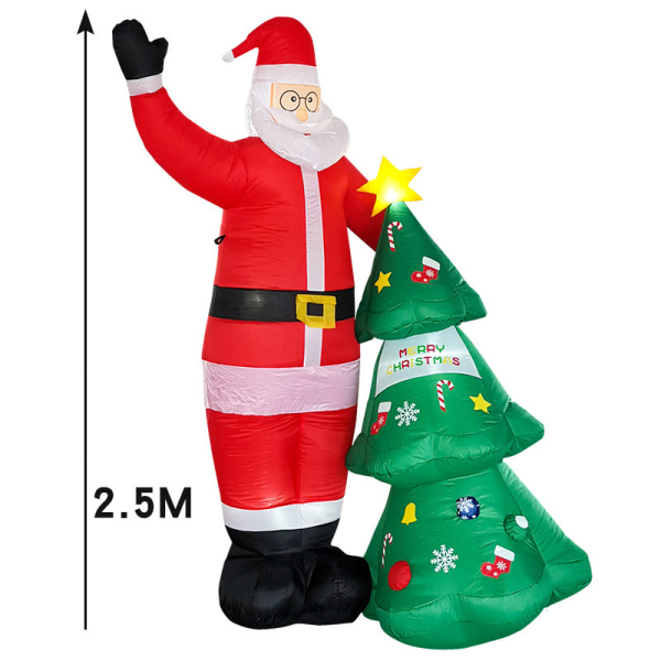 Jul uppblåsbar snögubbe Santa Claus gårdsdekorationer style 7 2.5m EU