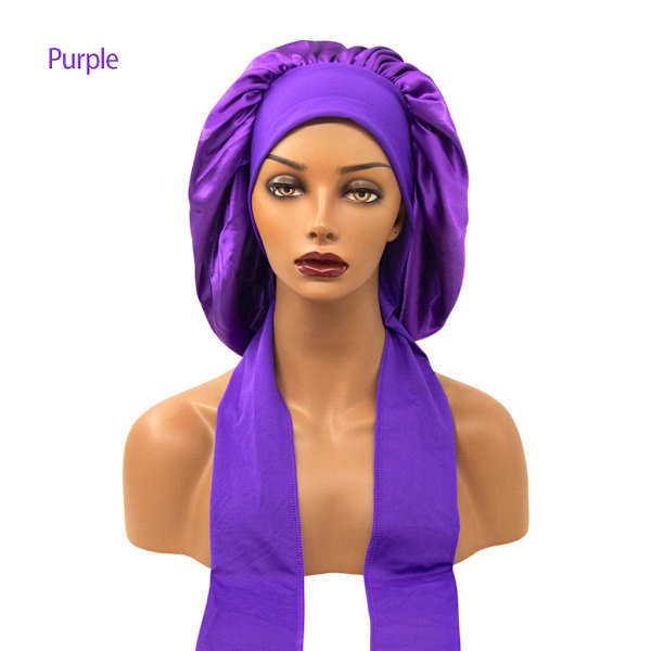 Färgad Ding Sovmössa Lång Svans Extra Stor Badmössa One size fits all purple