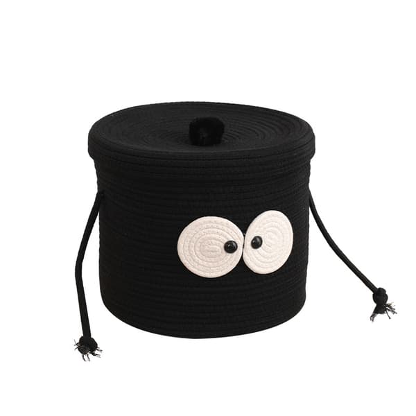 Ny söt skrivbordskorg Handvävd bomullstråd Nackstöd Small coal ball 25cm*21cm