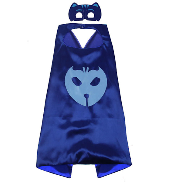 Pyjamashjälte unisex barn - cape, ögonlapp och armband rött 1