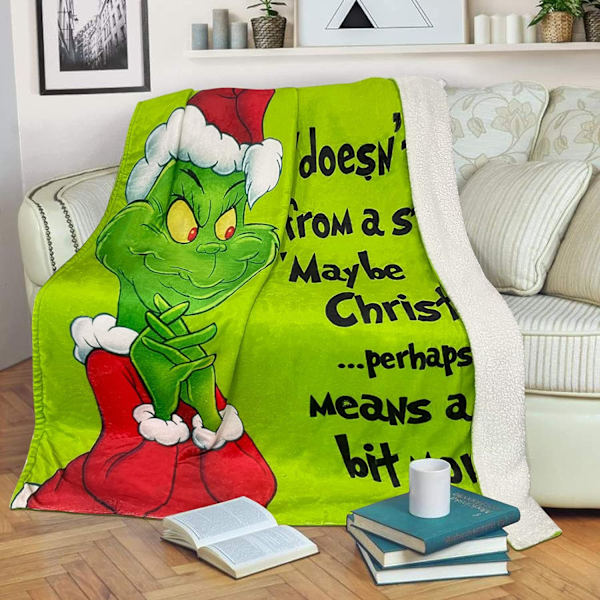 Julfilt printed flanellmatta semesterpresent hemmatta style1 70*100cm