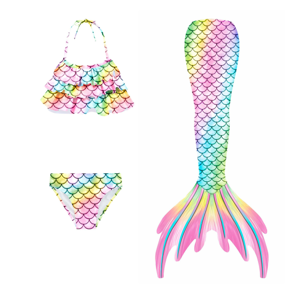 Fishtail baddräkt för barns strand bikini sjöjungfru baddräkt 4-5 years old 110#