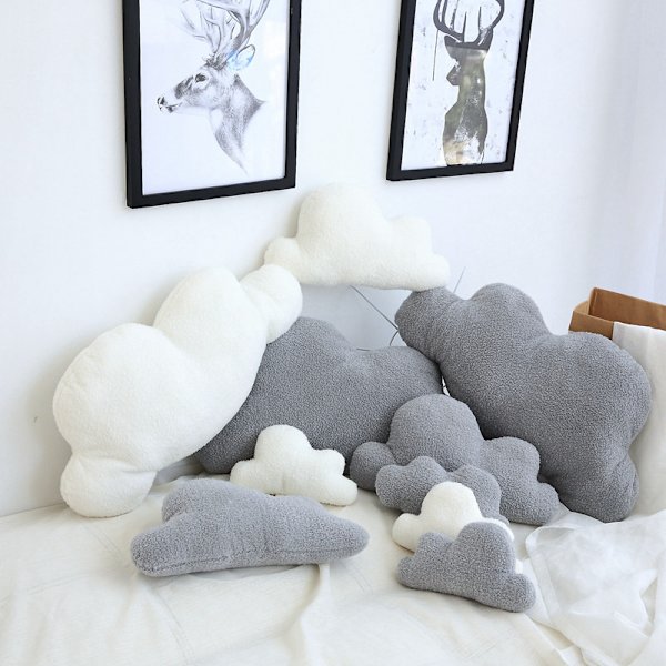 moln Docka Plyschleksak Barn Docka Kudde Födelsedagspresent grey cloud 25*13cm