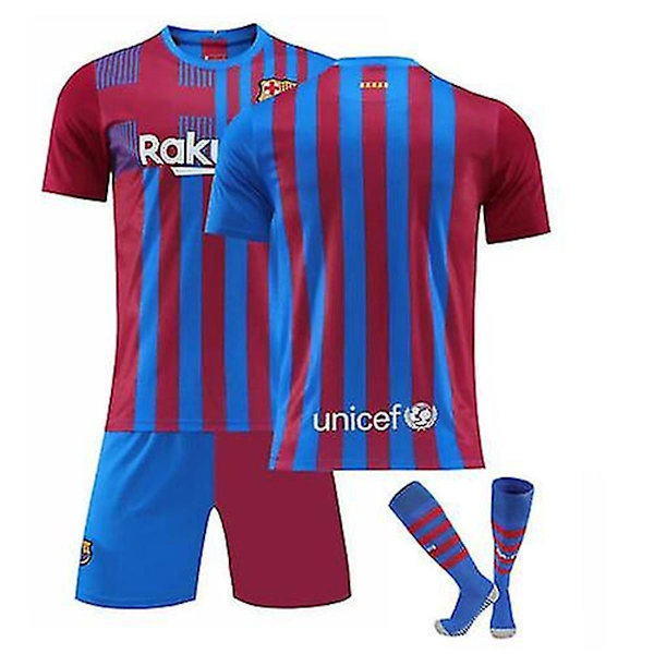 21/22 Hem Barn Fotbollssatser Skjorta Fotbollströja Träningsdräkt No Sign (Blue - Red) 20( 4-5 Years)