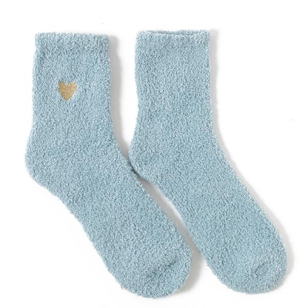 Tjocka strumpor för vintervärme och förtjockade sovstrumpor för kvinnor Light blue 1 pair