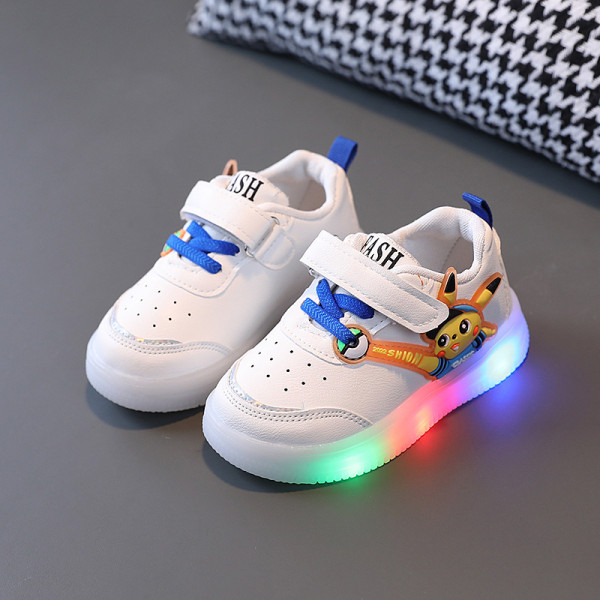 Vår Höst kid Board Skor Pojkar Flickor LED Belyst Skor Blue Deep 21#