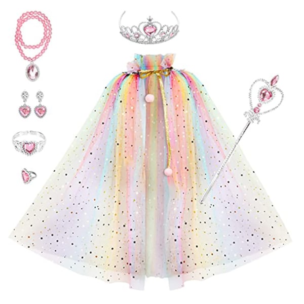 Ice and Snow Crown Magic Stick Halsband höljd Princess Set color One size shawl defaults to 80cm