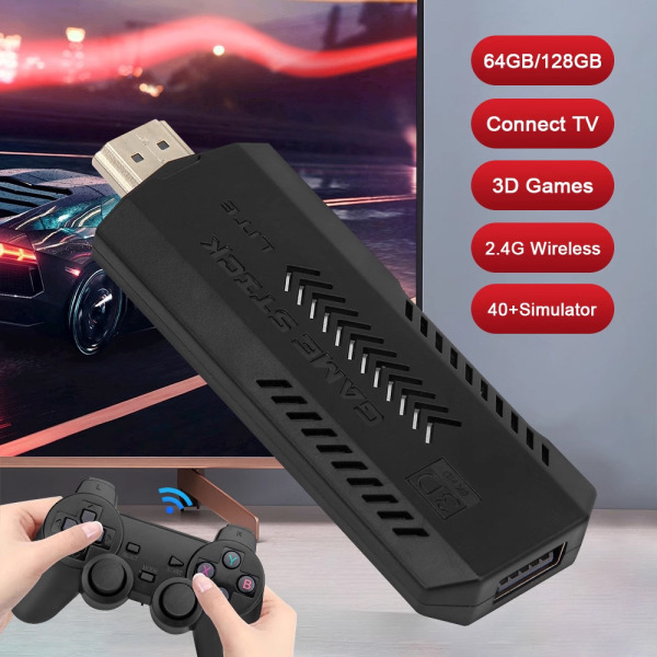 X2 PLUS familyGD10 TV-spelkonsol PS1 öppen källkod 3D-spelsticka Black 64G