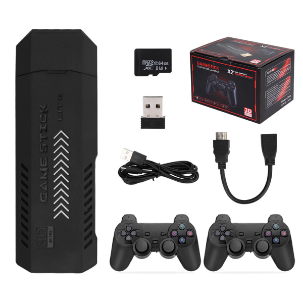 X2 PLUS familyGD10 TV-spelkonsol PS1 öppen källkod 3D-spelsticka Black 256G