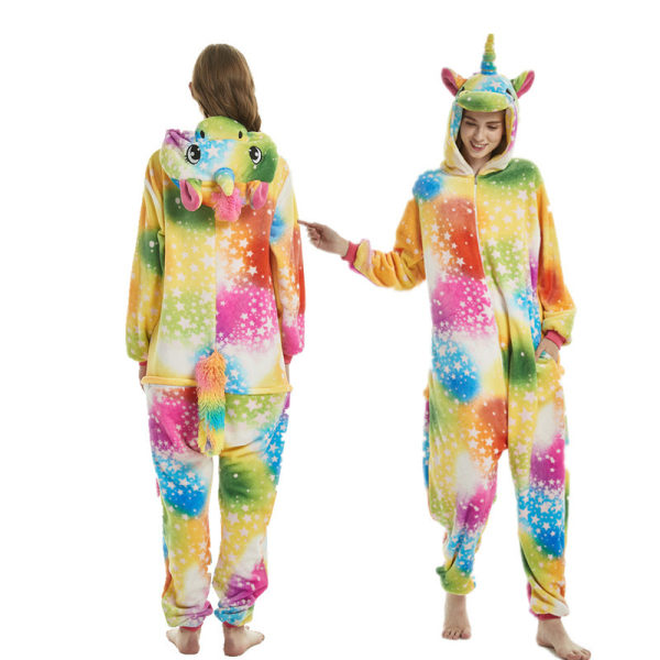 Söt tecknad anime djur pyjamas pyjamas för män och kvinnor Colorful Star Heavenly Horse 140#