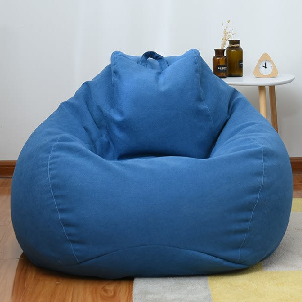 barn vuxna Lat soffa liten soffa tatami ris bekväm bönbulle blue M#80cm*90cm