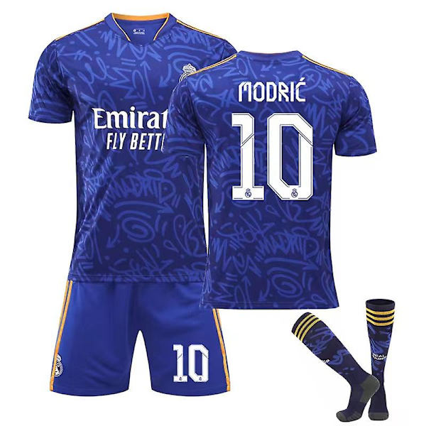Real Madrid Borta Kungliga Fotbollsdräkter Fotbollströja T-shirt 22/23 10Modric 26(140-150CM)
