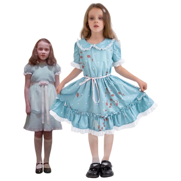 Halloween Shining Cos Twins Makeup Ball barn Performance kläder L L 125cm-135cm