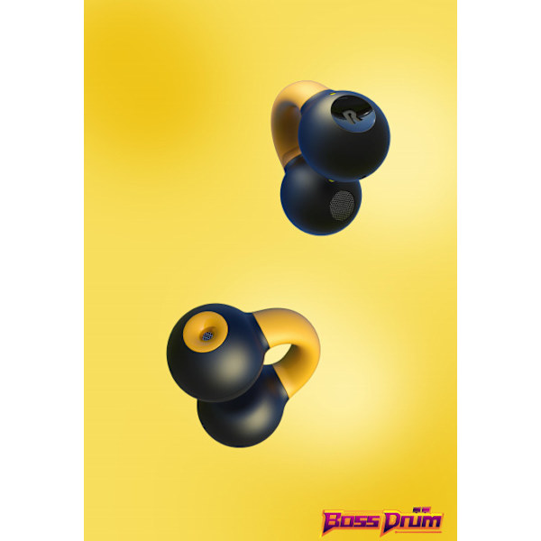 CD-9 Mini Submarine Cool Long Range Earclip Bluetooth hörlurar White yellow submarine style