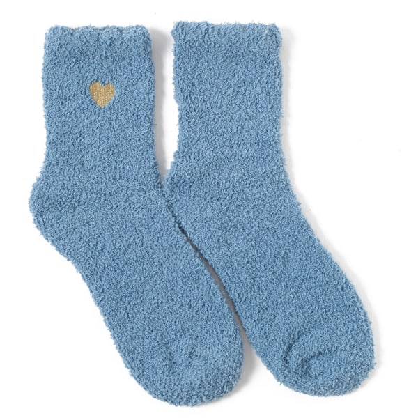 Tjocka strumpor för vintervärme och förtjockade sovstrumpor för kvinnor Dark Blue 1 pair